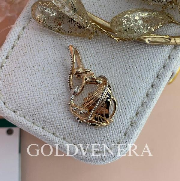 Подвеска "Знак зодиака Водолей" из комбинированного золота