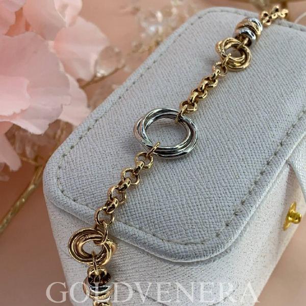 Браслет из комбинированного золота 585 пробы