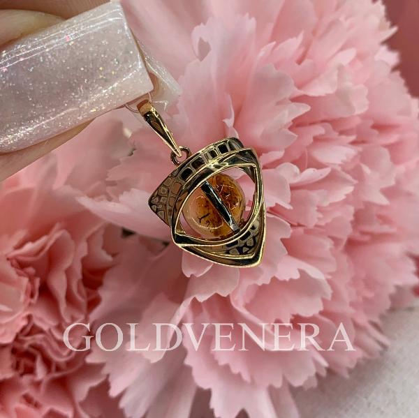 Подвеска "Глаз дракона" из красного золота