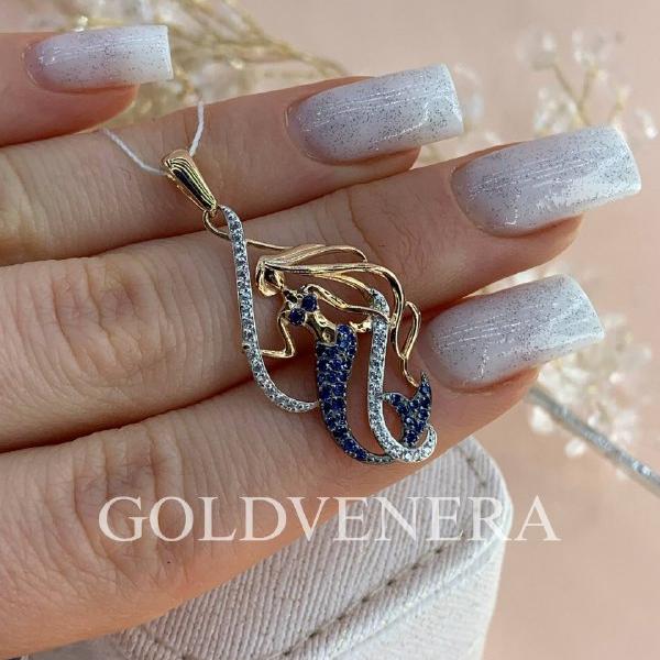 Подвеска "Русалка" из красного золота