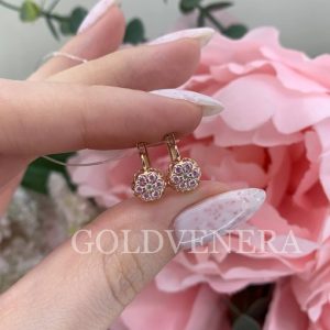 Золотые детские серьги с фианитами