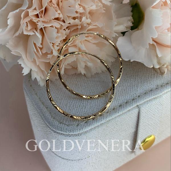 Серьги-конго из золота 585 пробы с Алмазной гранью