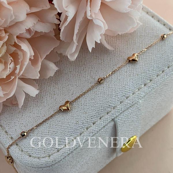 Нежный браслет из красного золота