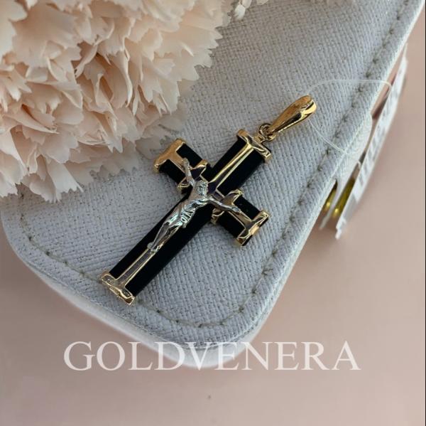 Крест из красного золота с Каучуком