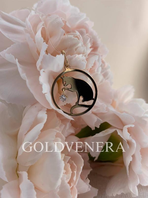 Подвеска из красного золота "Кошечка"