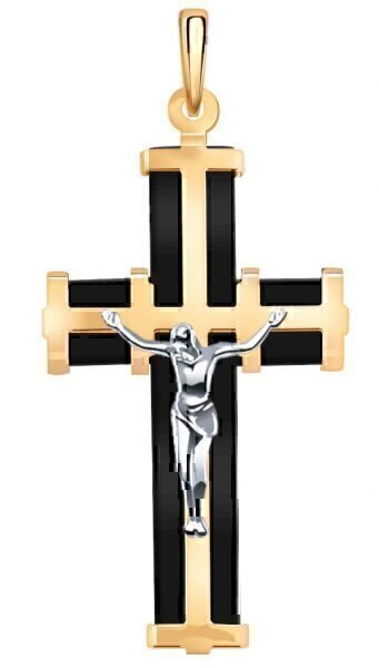 Крест из каучука в красном золоте