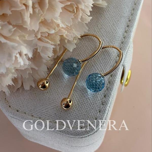 Серьги из красного золота с Топазом