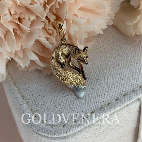 Подвеска "Лисица" из красного золота