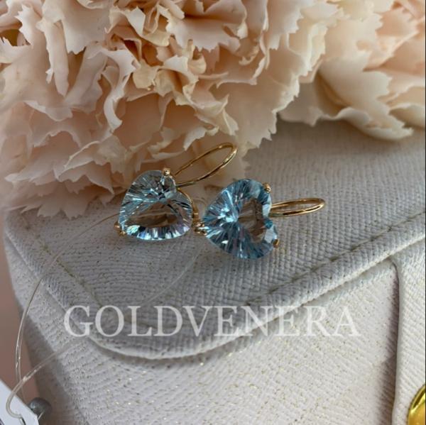 Серьги "Сердце Топаз" из красного золота с Топазами