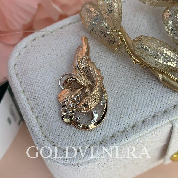 Подвеска "Знак зодиака Рыбы" из красного золота